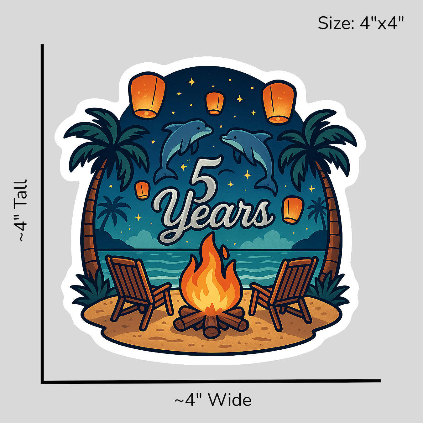 5 Years Together - Size Reference Mockup