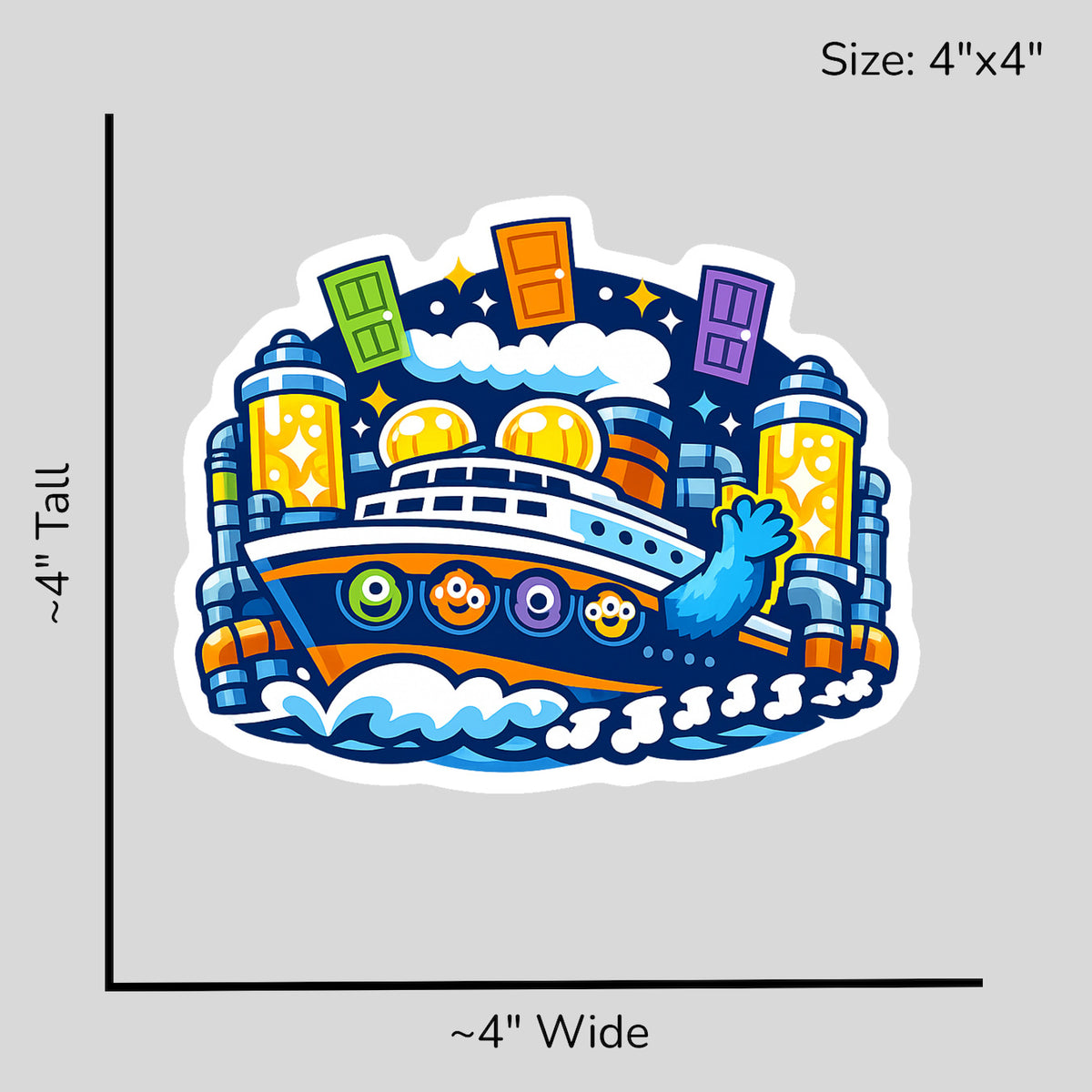 Monsters on a Cruise - Size Reference Mockup