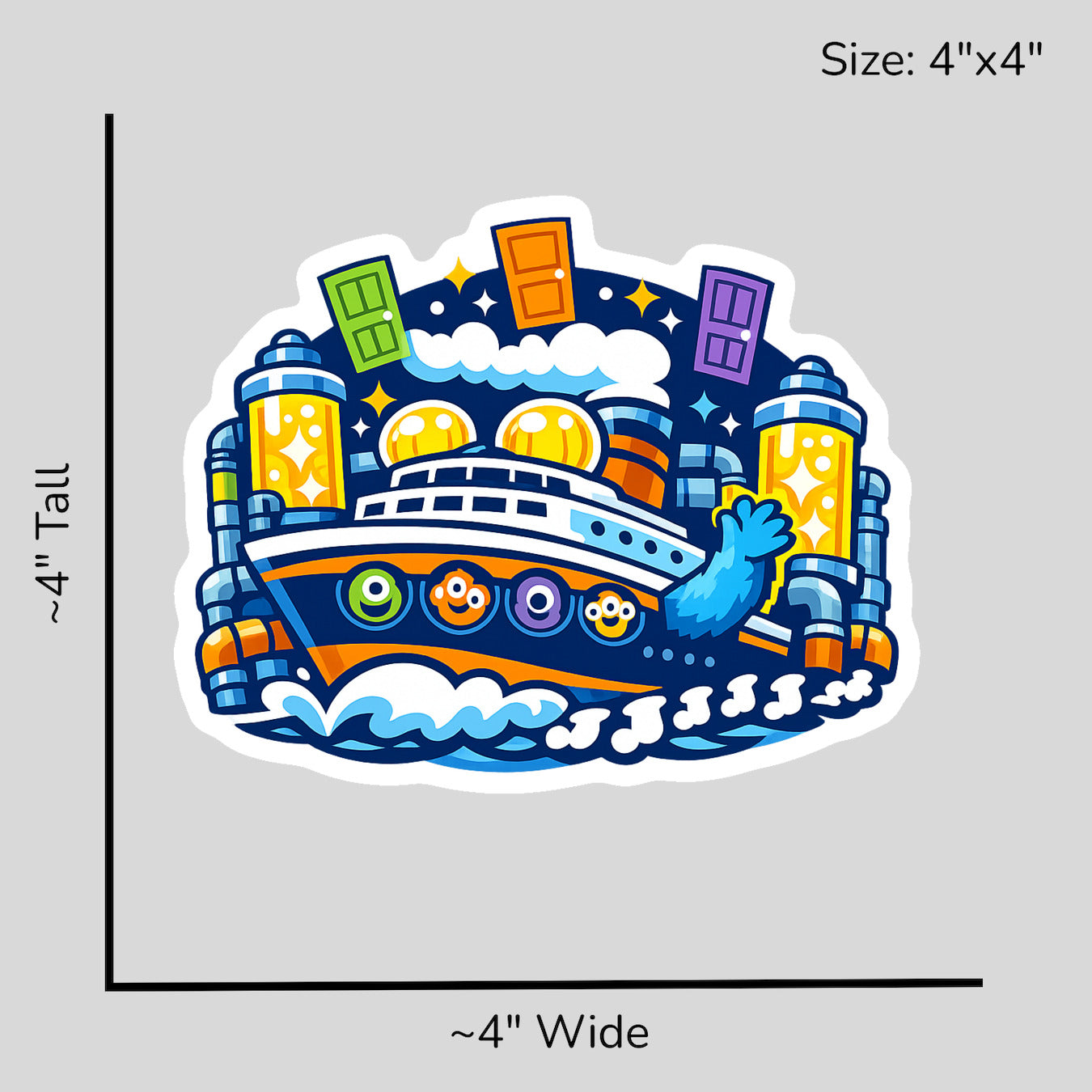 Monsters on a Cruise - Size Reference Mockup