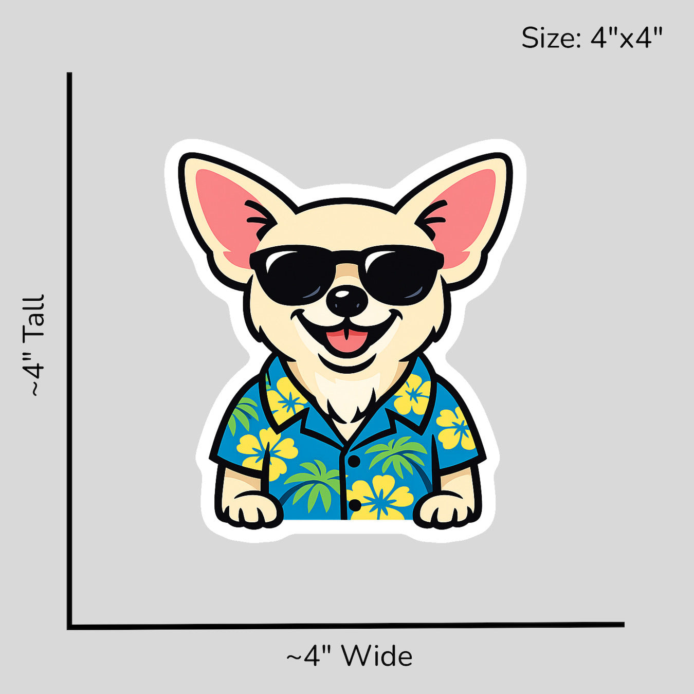 Tropical Cream Chihuahua - Size Reference Mockup
