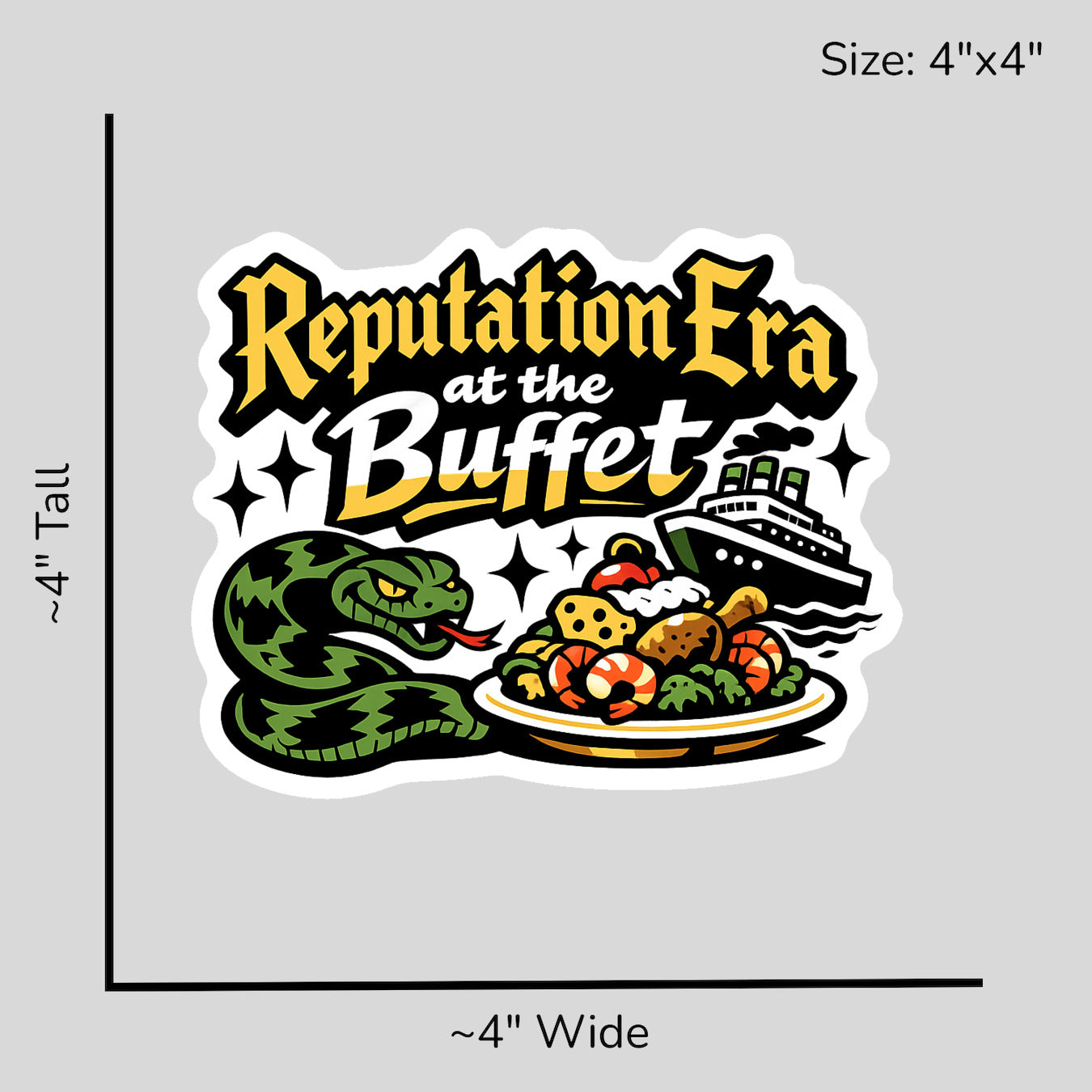 Reputation Era at the Buffet - Size Reference Mockup