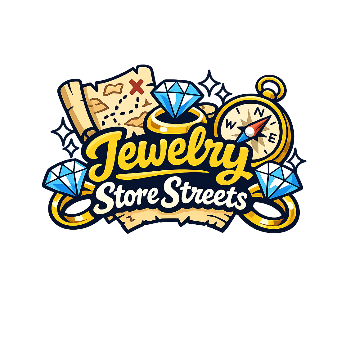 Jewelry Store Streets - Bordered Artwork