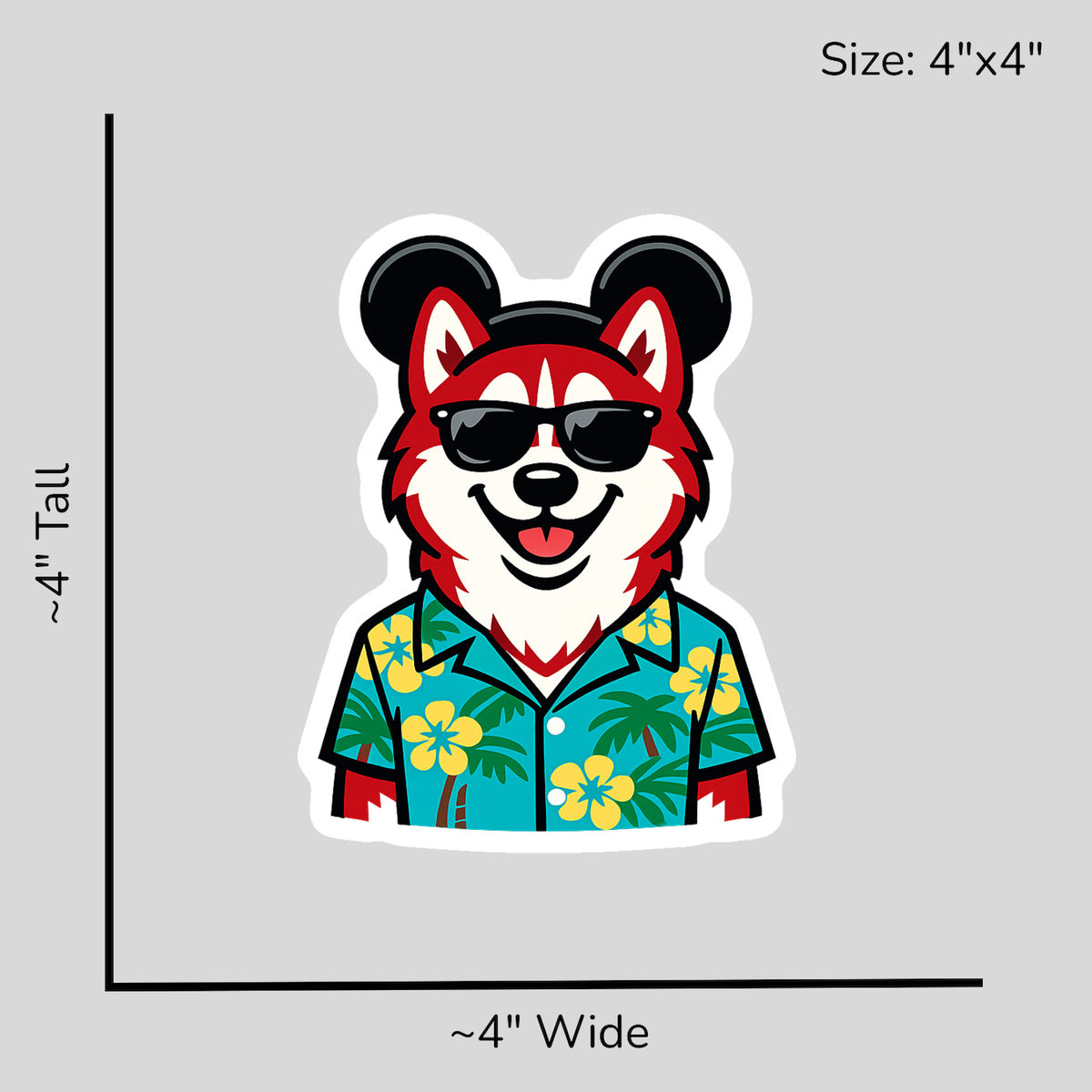 Magic Red Husky - Size Reference Mockup