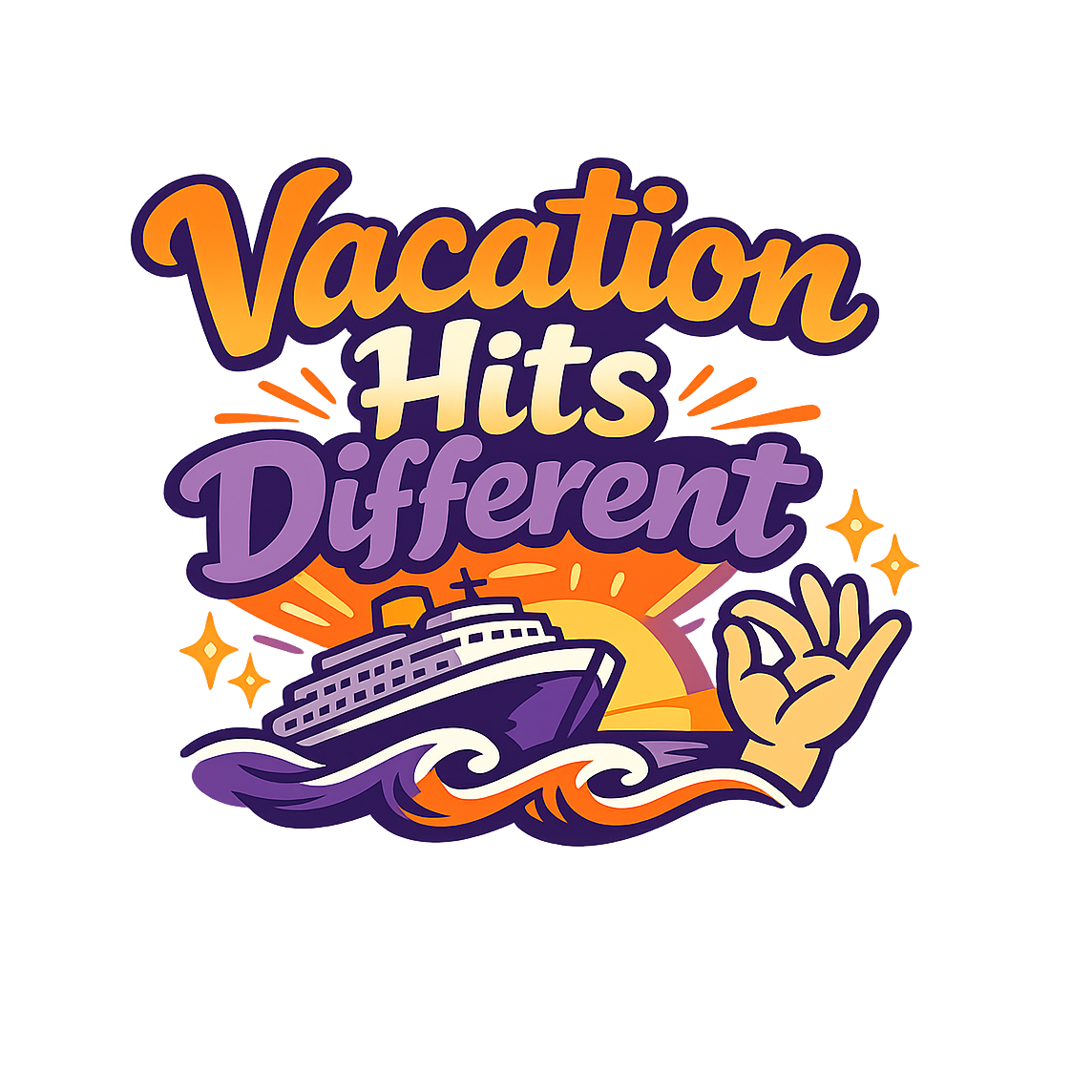 Vacation Hits Different - Bordered Artwork