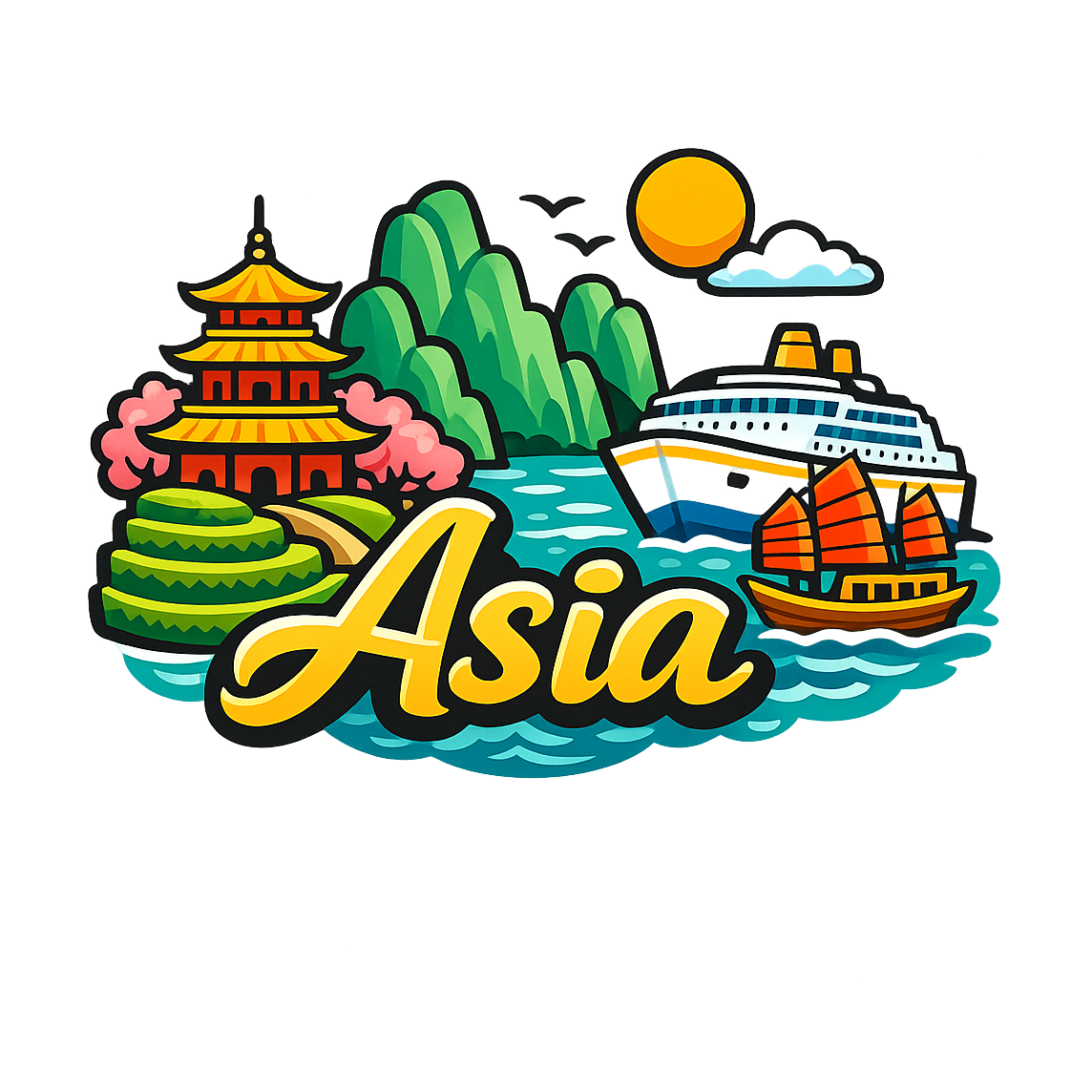 Exotic Asia Pacific - Bordered Artwork