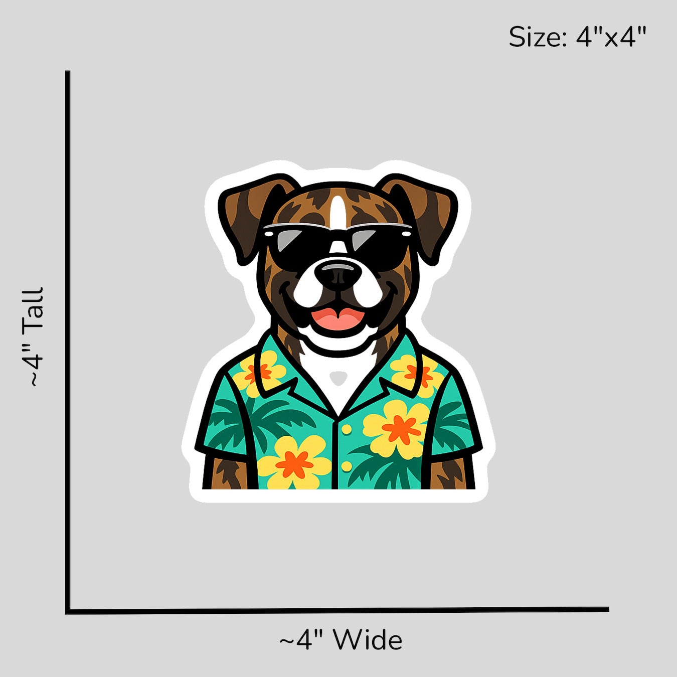 Tropical Brindle Boxer - Size Reference Mockup