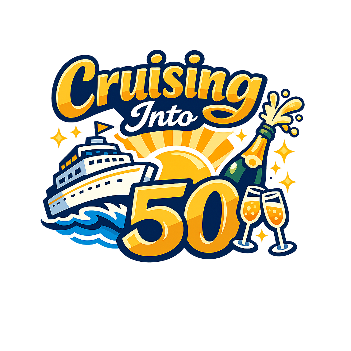 Cruising Into 50 - Bordered Artwork