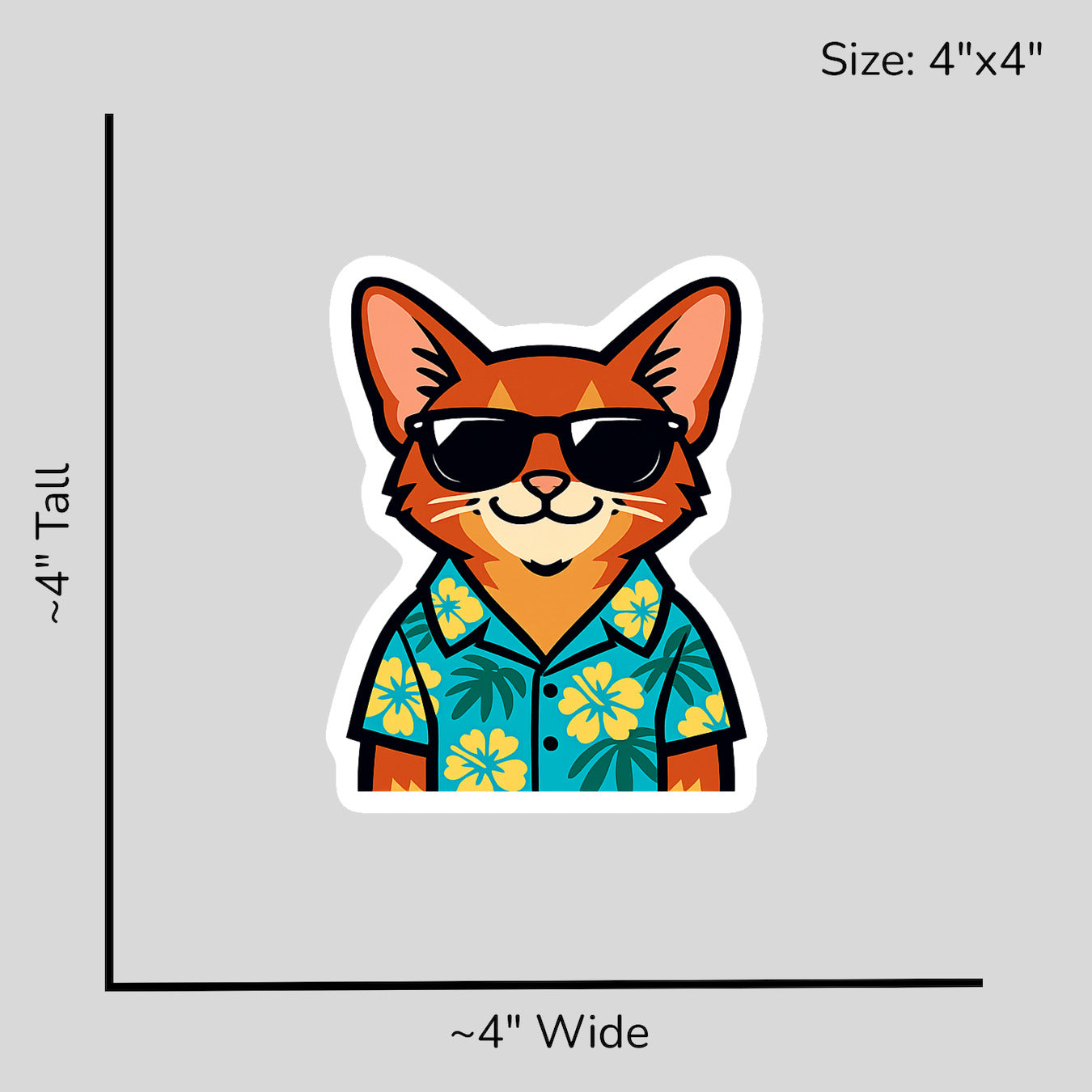 Tropical Abyssinian Cat - Size Reference Mockup
