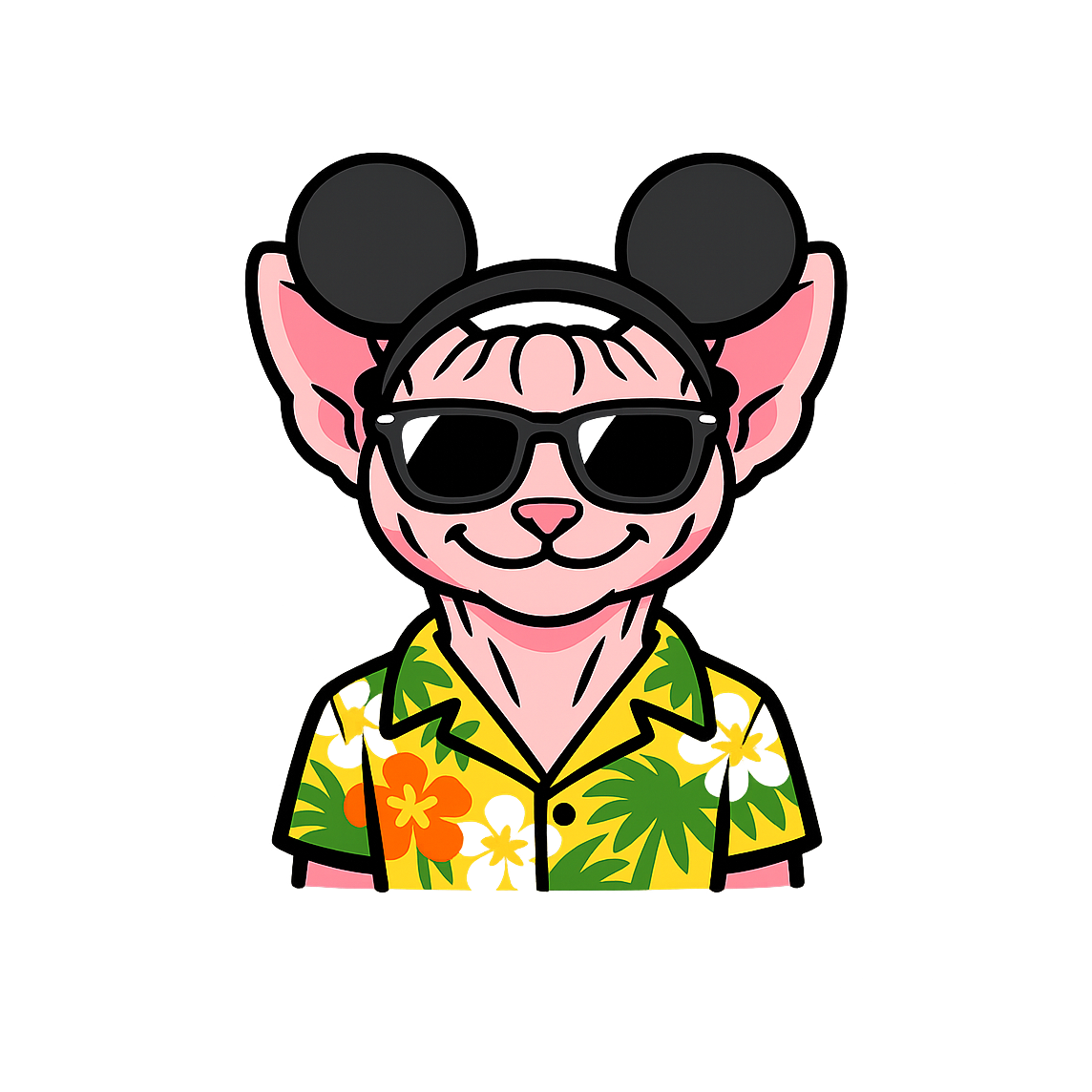 Magic Sphynx Cat - Bordered Artwork