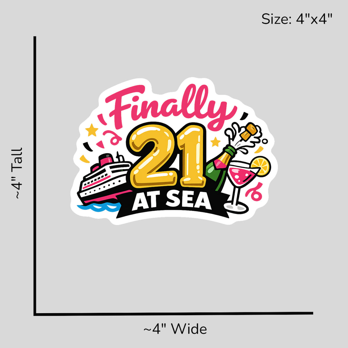 Finally 21 at Sea - Size Reference Mockup