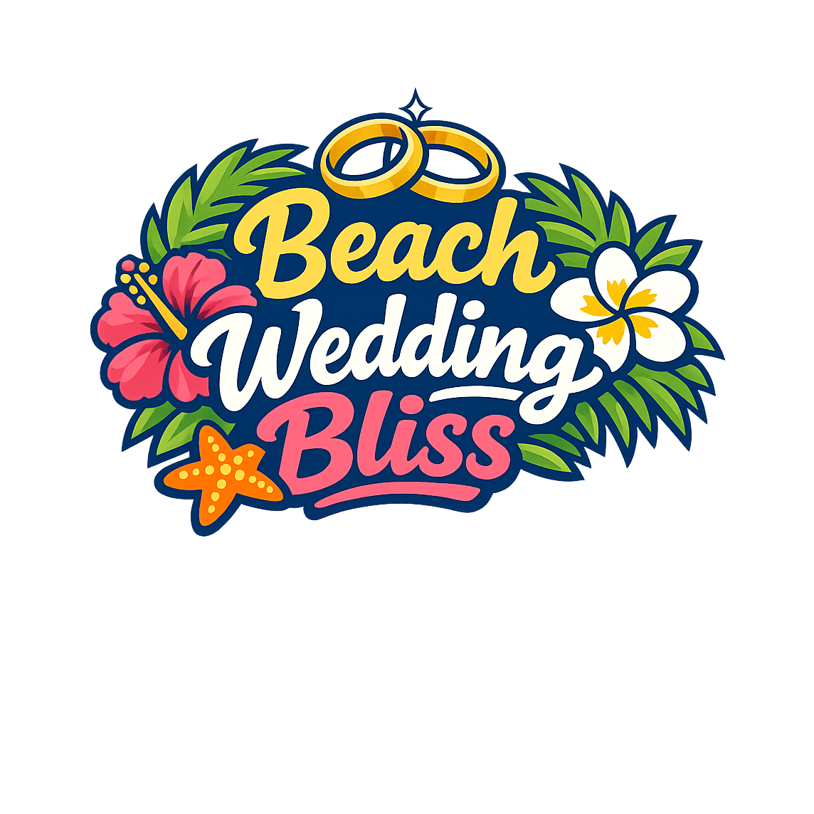 Beach Wedding Bliss - Bordered Artwork