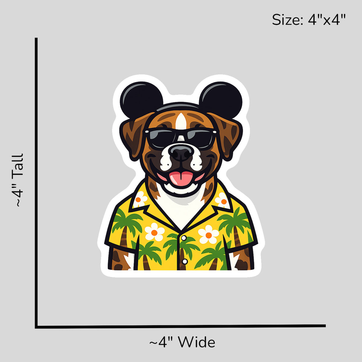 Magic Brindle Boxer - Size Reference Mockup