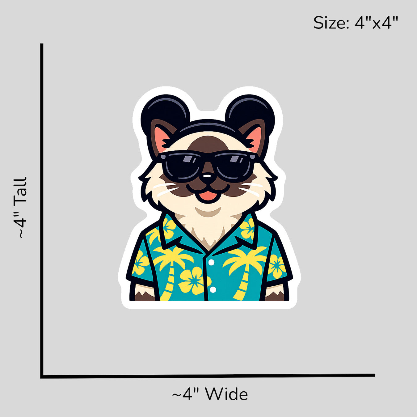 Magic Birman Cat - Size Reference Mockup