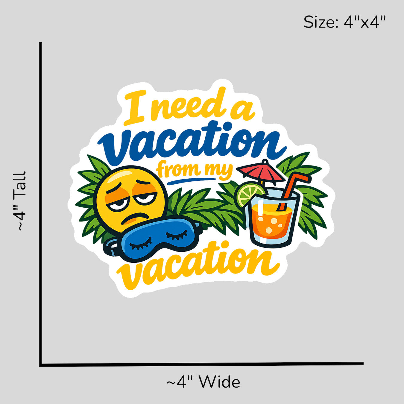 Vacation from Vacation - Size Reference Mockup
