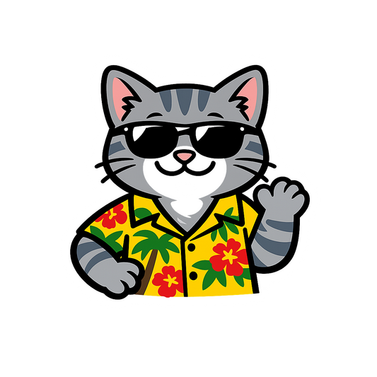 Tropical Gray Tabby - Bordered Artwork