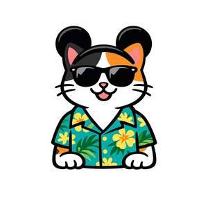 Magic Calico Cat - Bordered Artwork