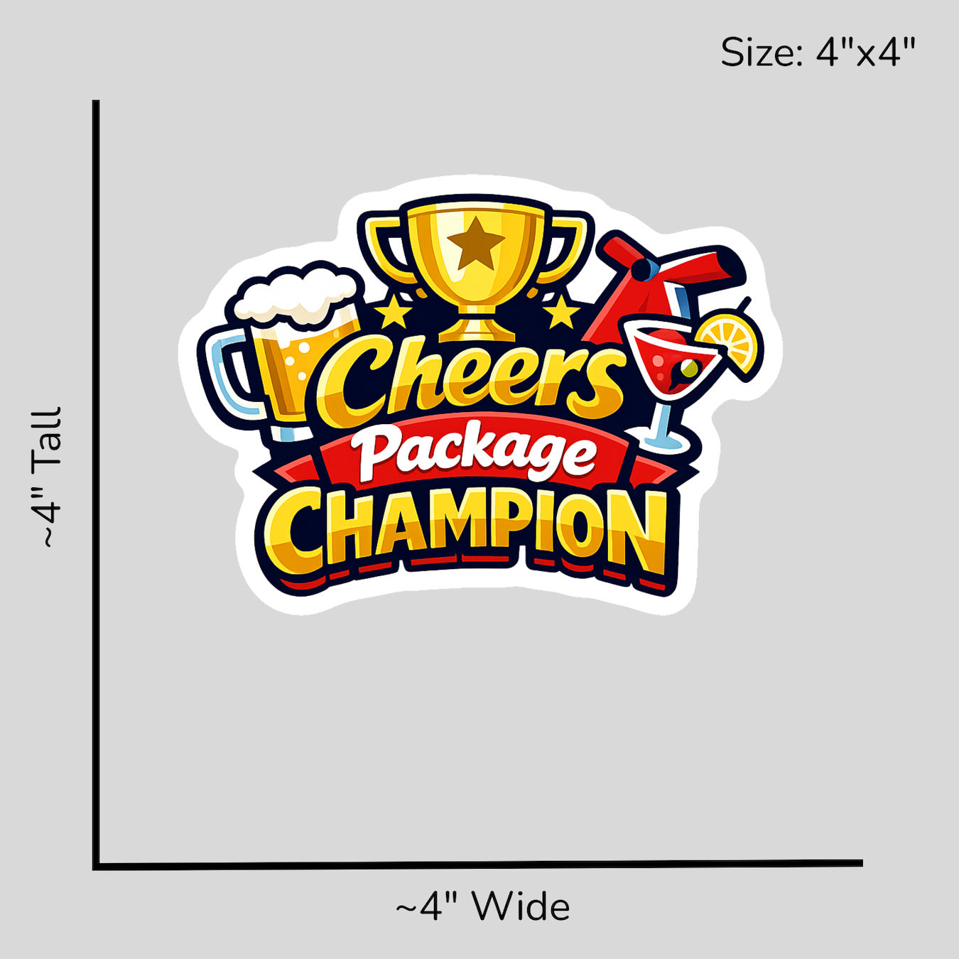 Cheers Package Champion - Size Reference Mockup