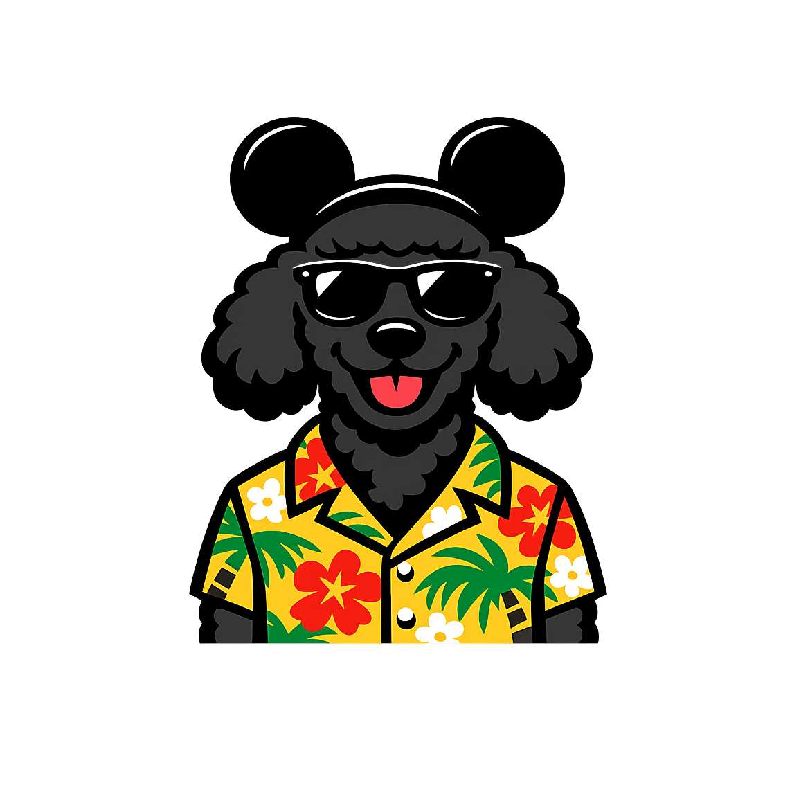 Magic Black Poodle - Bordered Artwork