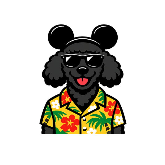 Magic Black Poodle - Bordered Artwork