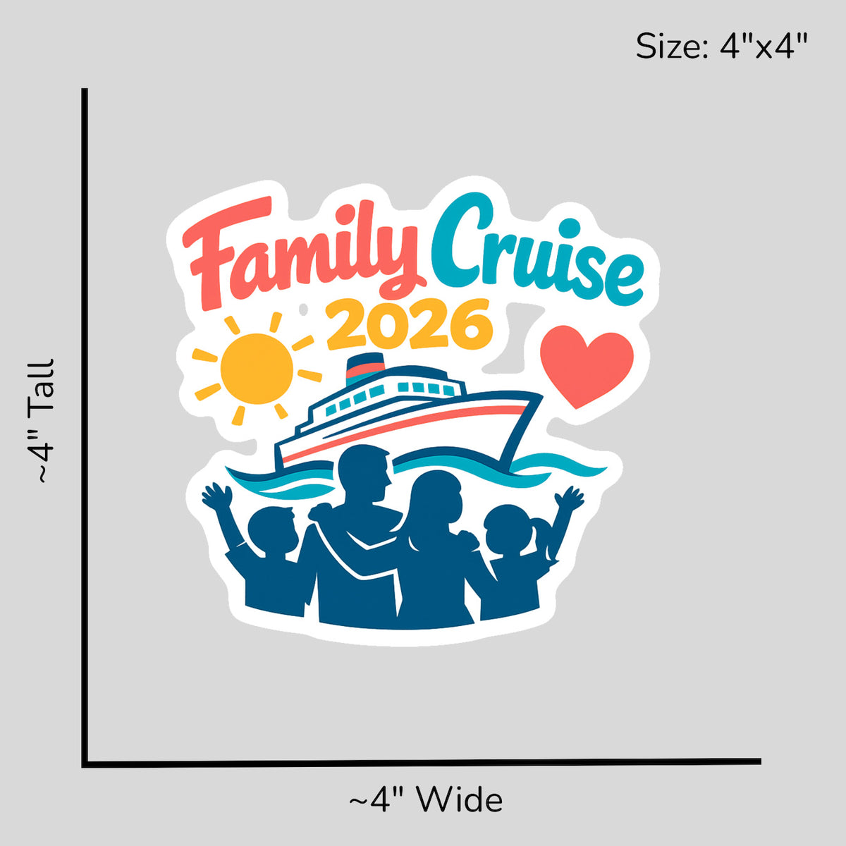 Family Cruise 2026 - Size Reference Mockup