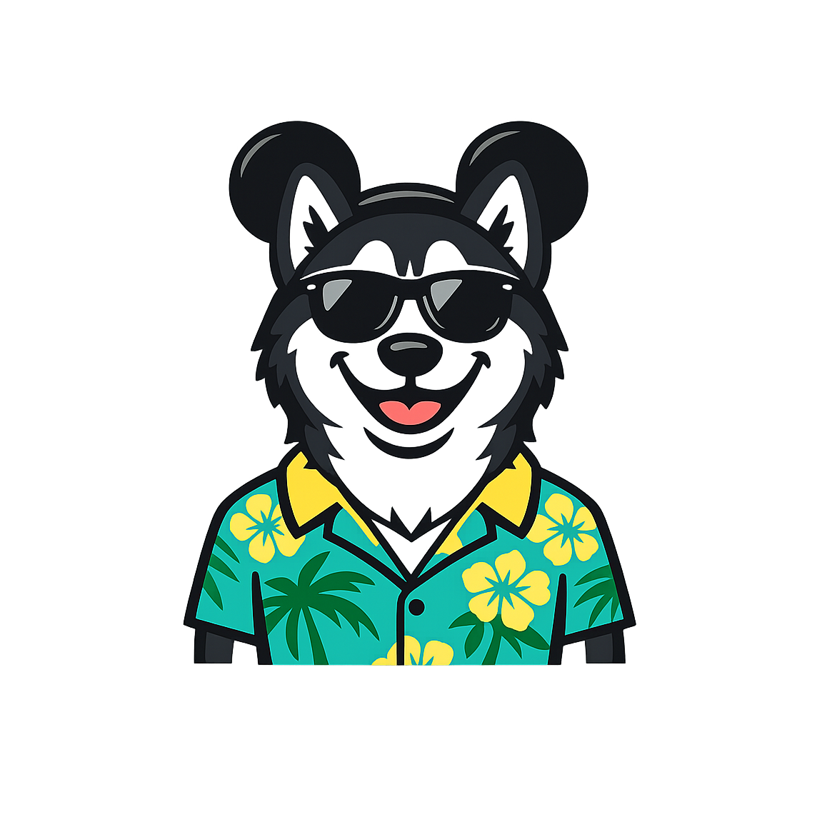 Magic Black Husky - Bordered Artwork