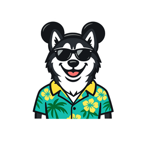 Magic Black Husky - Bordered Artwork