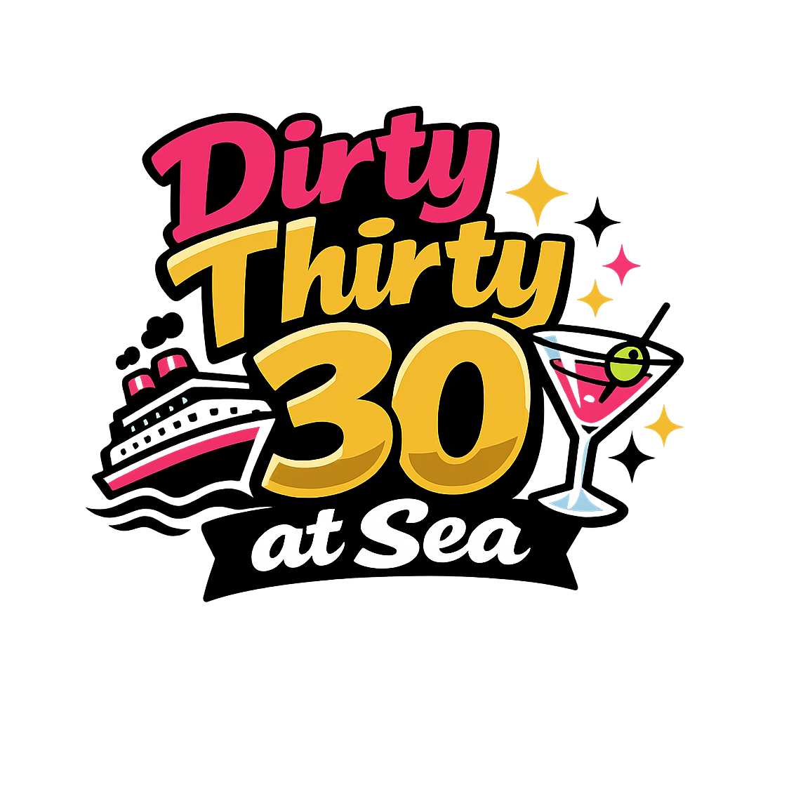 Dirty Thirty at Sea - Bordered Artwork