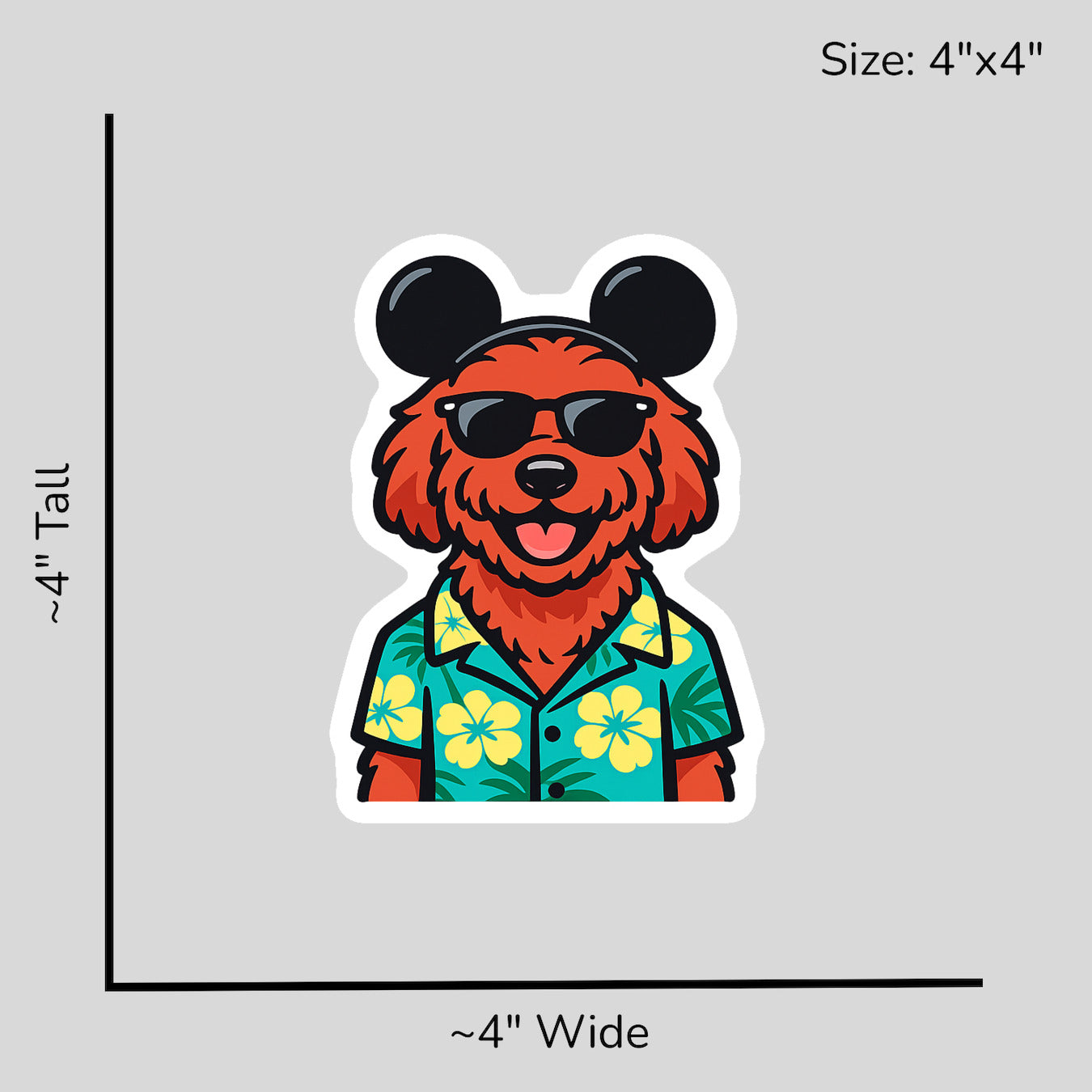 Magic Red Goldendoodle - Size Reference Mockup