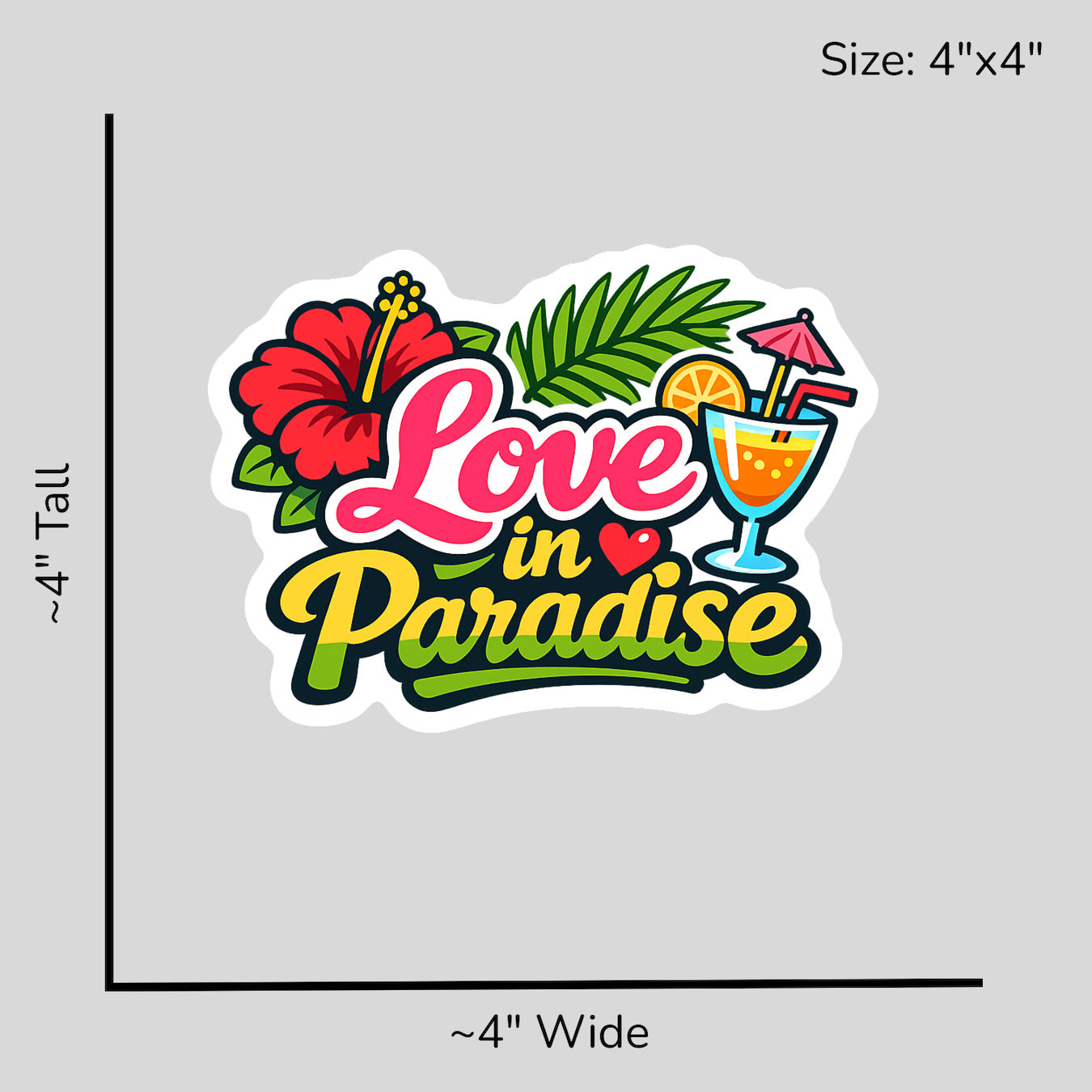 Love in Paradise - Size Reference Mockup