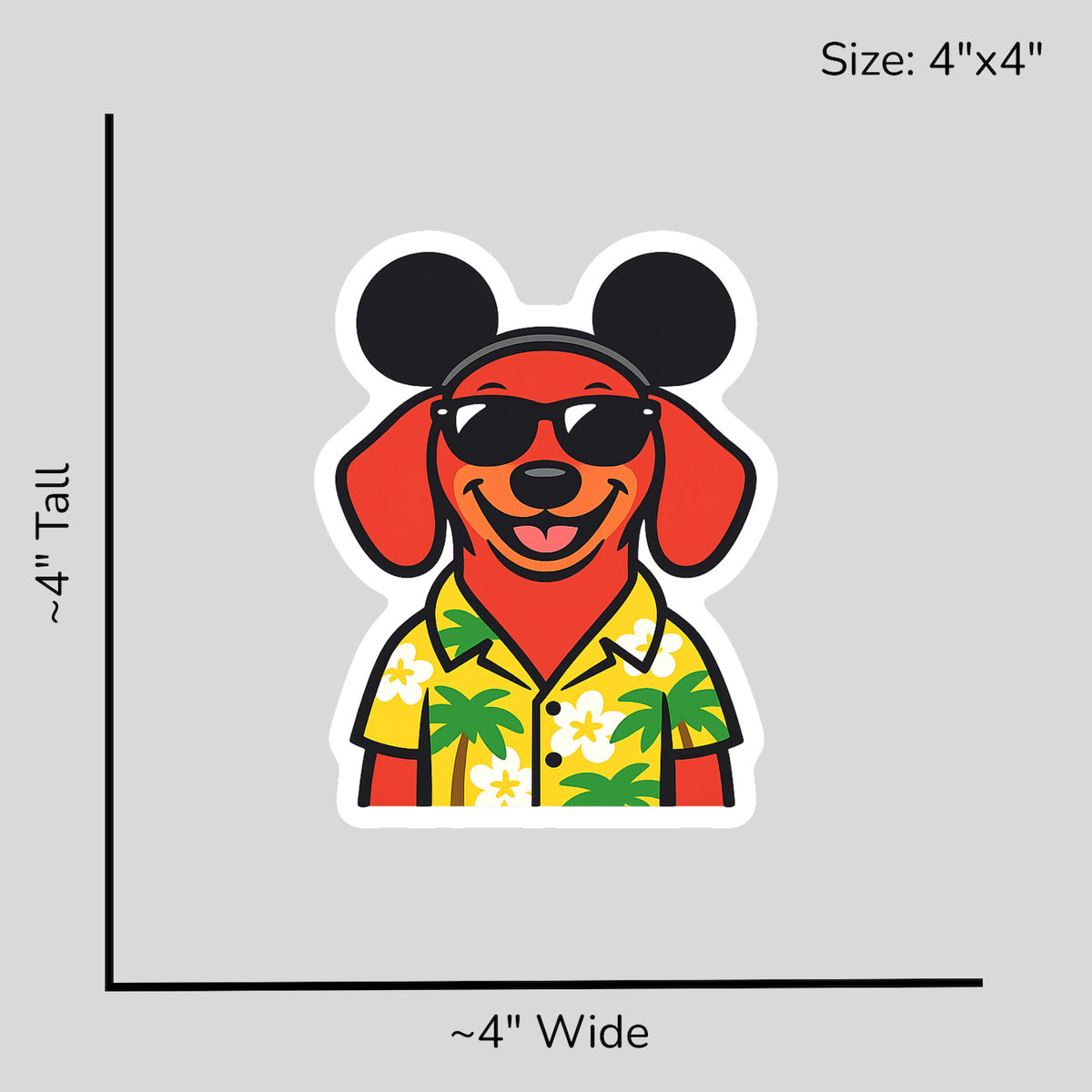 Magic Red Dachshund - Size Reference Mockup