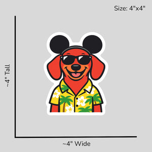 Magic Red Dachshund - Size Reference Mockup