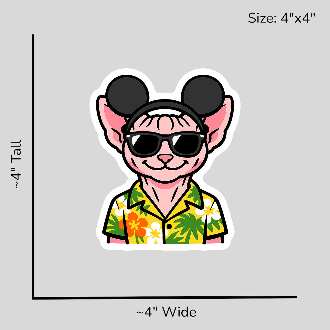 Magic Sphynx Cat - Size Reference Mockup