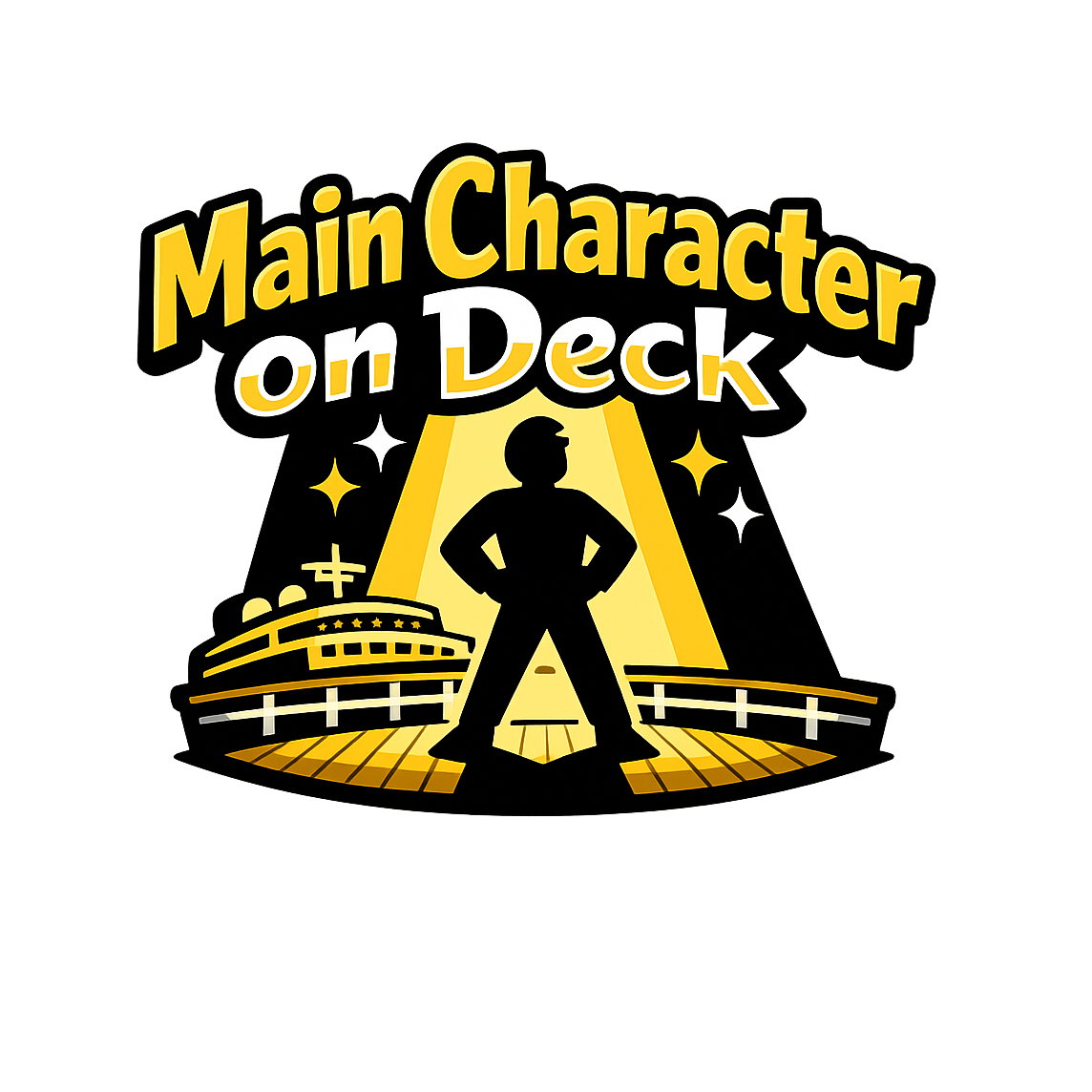 Main Character on Deck - Bordered Artwork