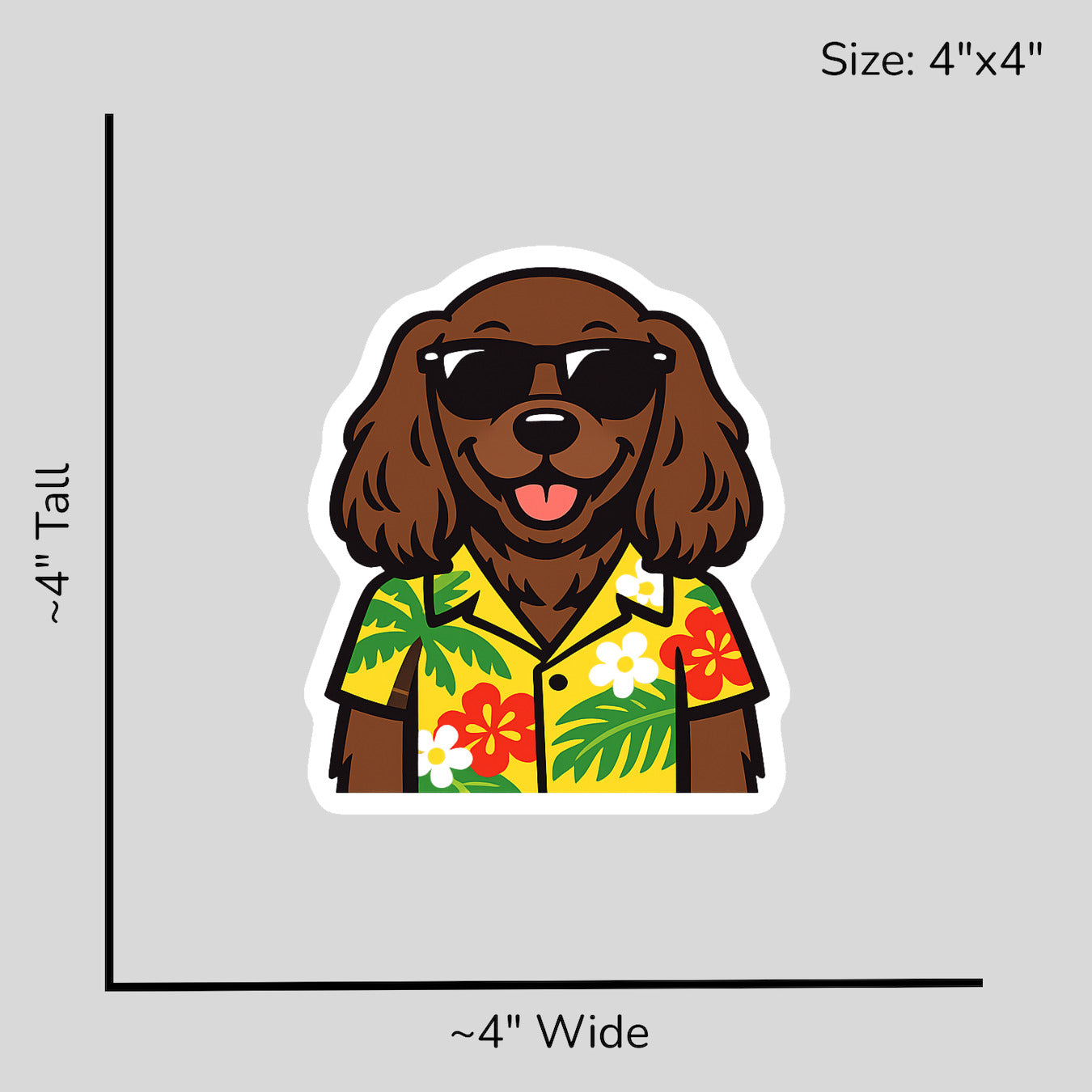 Tropical Chocolate Cocker Spaniel - Size Reference Mockup