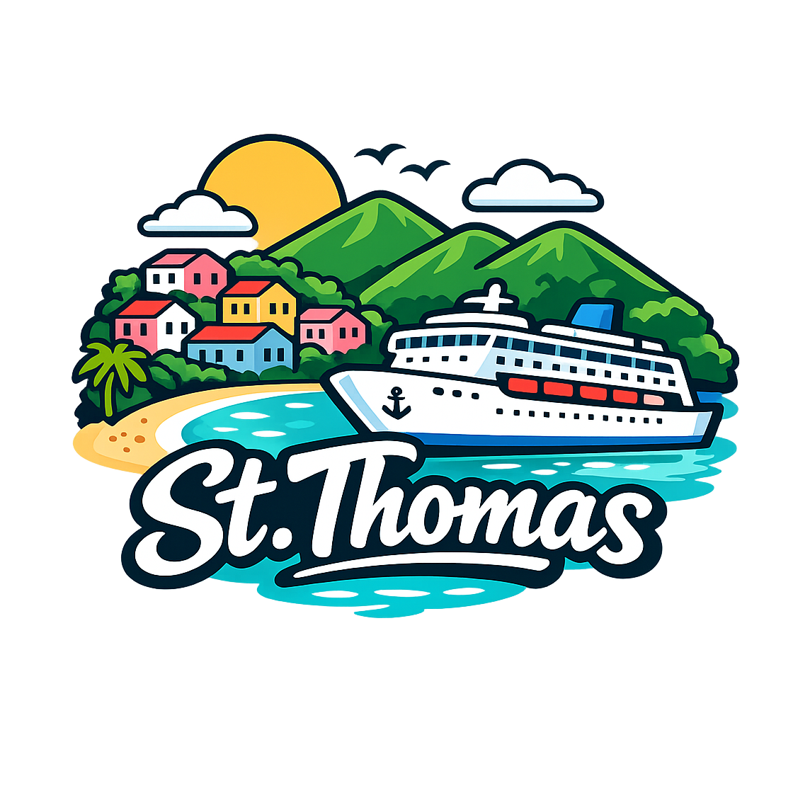 Paradise Found St. Thomas - Bordered Artwork