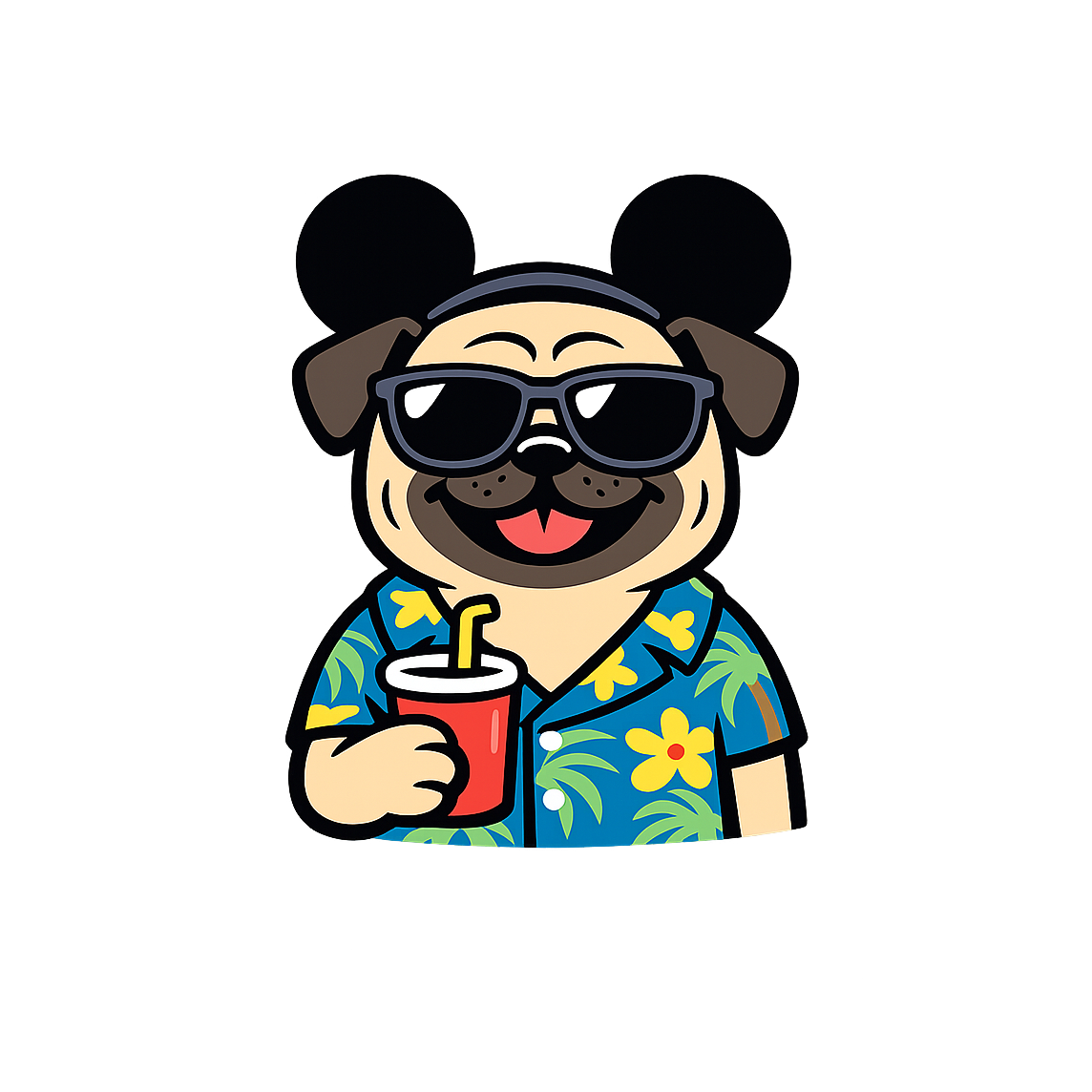 Magic Fawn Pug - Bordered Artwork