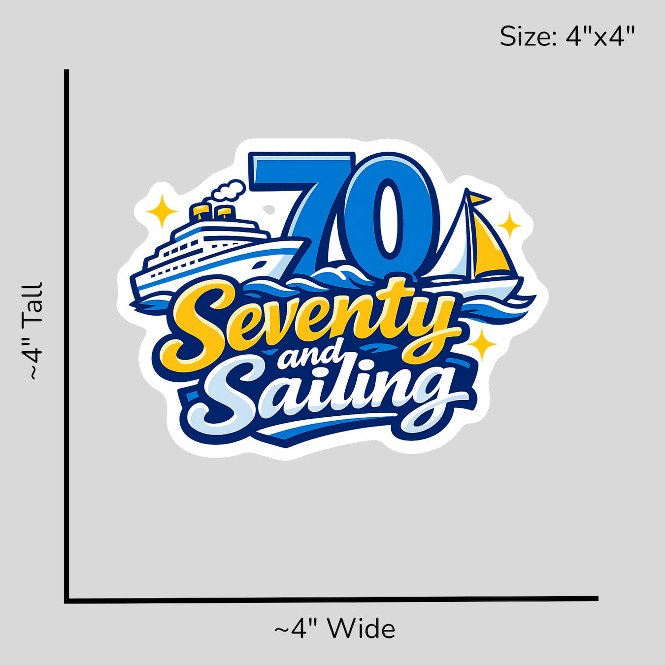 Seventy and Sailing - Size Reference Mockup