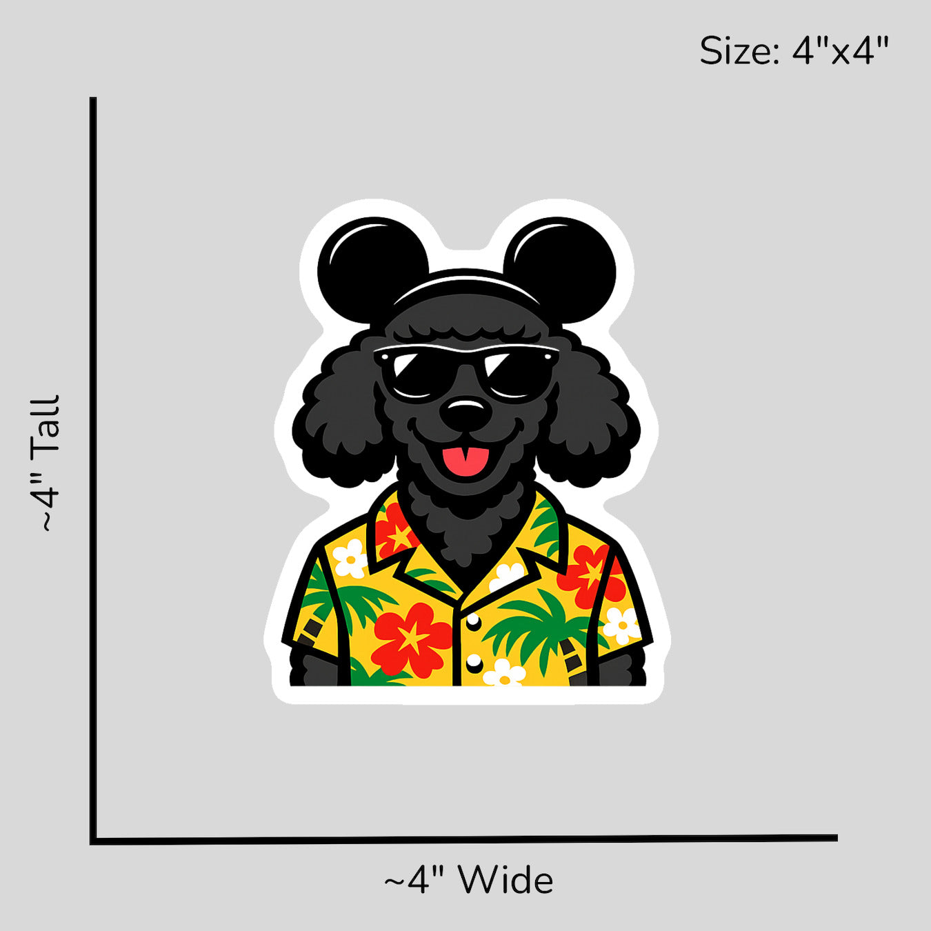 Magic Black Poodle - Size Reference Mockup