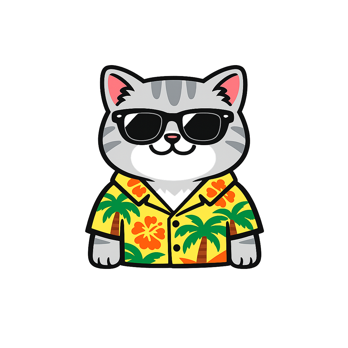 Tropical Silver British Shorthair - Bordered Artwork