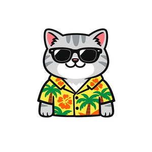 Tropical Silver British Shorthair - Bordered Artwork