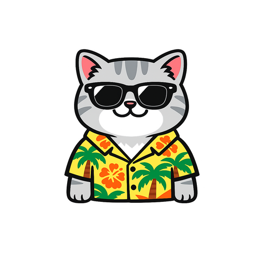 Tropical Silver British Shorthair - Bordered Artwork