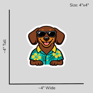Tropical Chocolate Dachshund - Size Reference Mockup