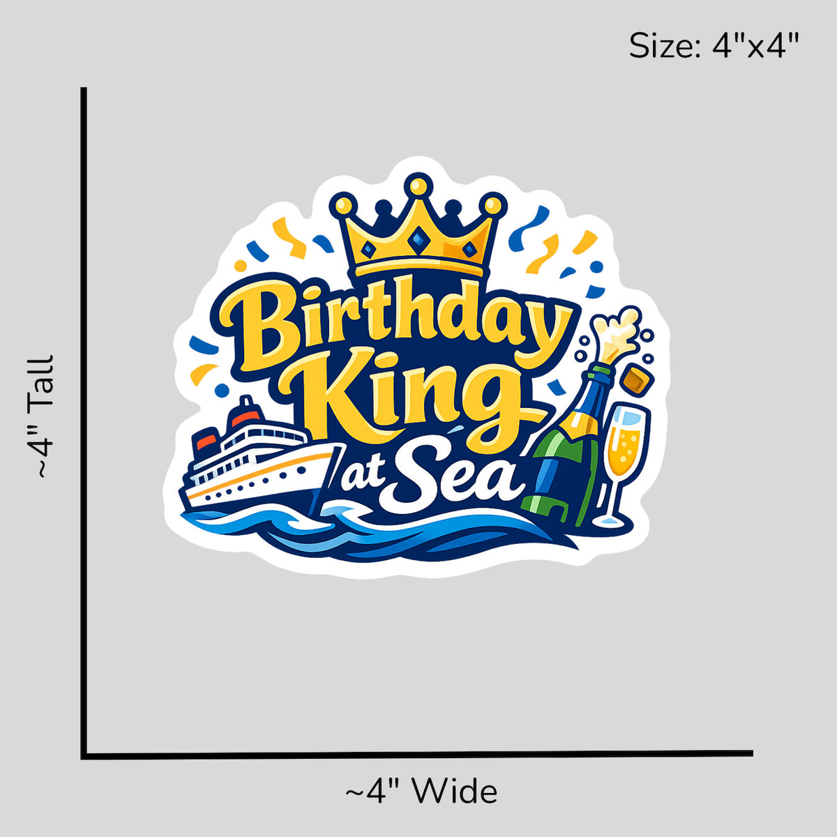 Birthday King at Sea - Size Reference Mockup
