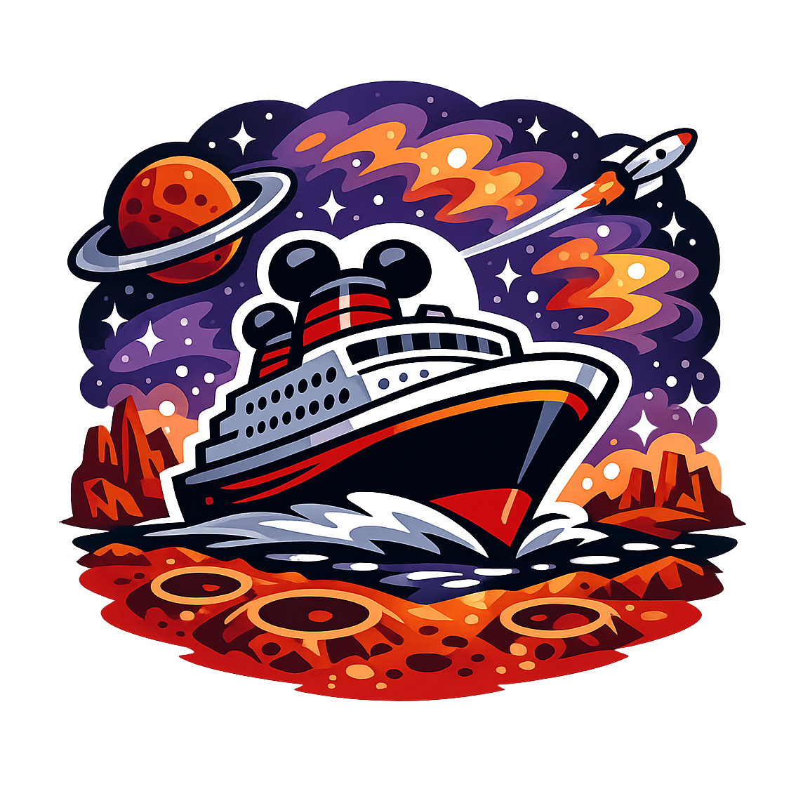 Mars Mission Cruise - Bordered Artwork