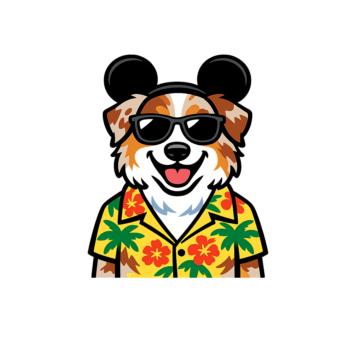 Magic Red Merle Australian Shepherd - Bordered Artwork