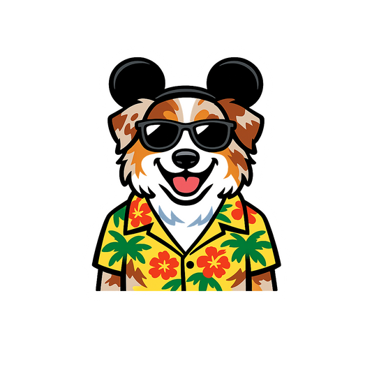 Magic Red Merle Australian Shepherd - Bordered Artwork