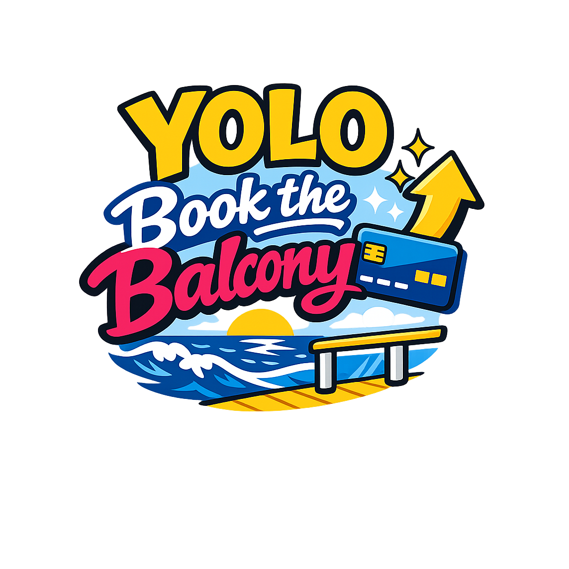 YOLO Book the Balcony - Bordered Artwork