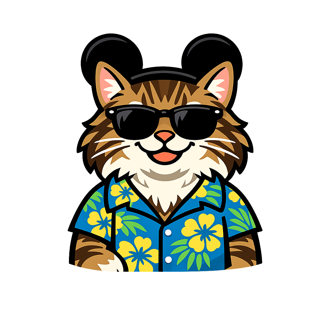 Magic Norwegian Forest Cat - Bordered Artwork