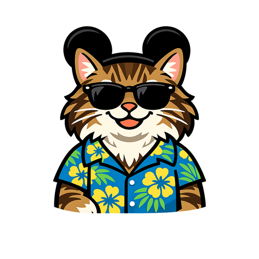 Magic Norwegian Forest Cat - Bordered Artwork