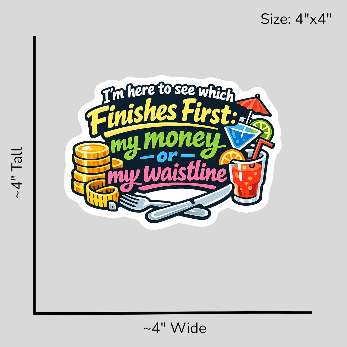 Money vs Waistline - Size Reference Mockup